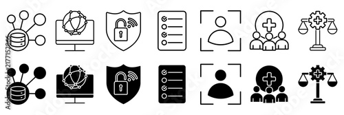 Fotografie Data protection icon set