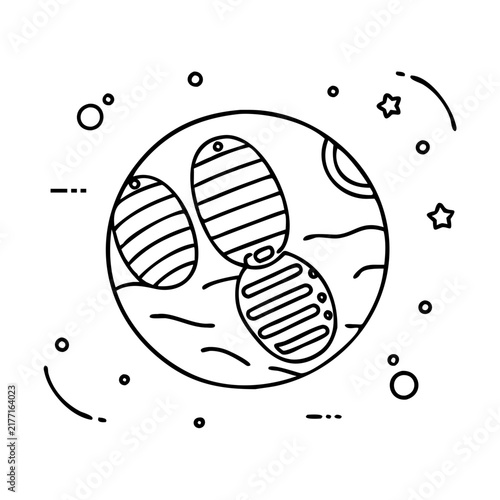 Mitochondria inside a cell illustration - Simple vector icon showing mitochondria inside a cell with dotted background elements.