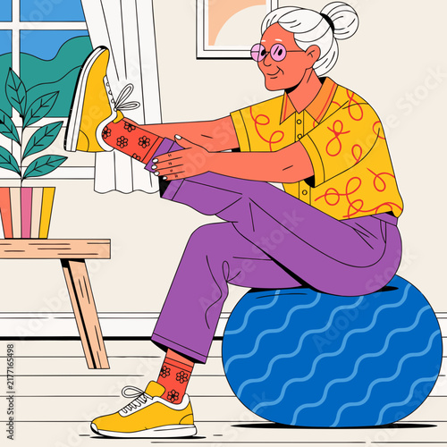 Vector Illustration of Senior Wellness – Healthy Aging, Active Lifestyle and Elderly Healthcare Concept