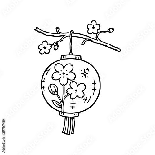 Decorative Round Lantern with Botanical Flower Design