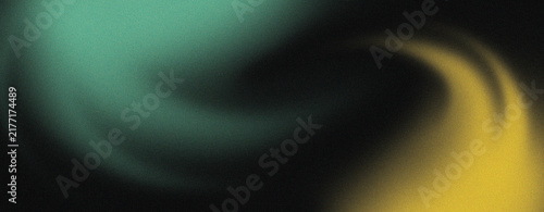 Abstract Dark Teal and Golden Glow Background with Soft Light Waves and Noise Grain Texture