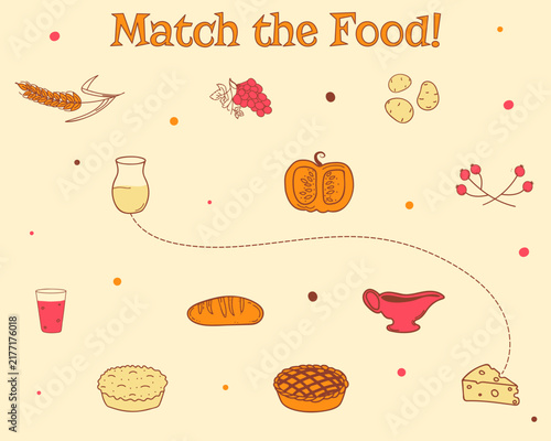 Food Matching Game for Kids – From Farm to Table Worksheet