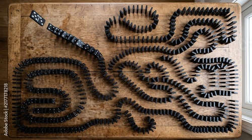 Obraz na płótnie Connection — Domino Chain Reaction