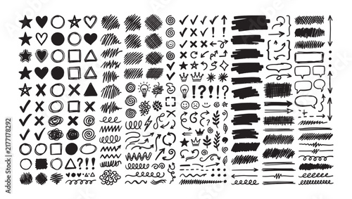Hand drawn doodle design elements