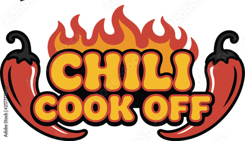 Chili, fiery pepper banner featuring blazing flames, lava textures, spicy food, cook off competition and festival promotion vector illustration.