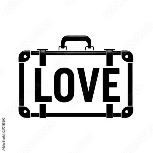 Creative suitcase with love text graphic design