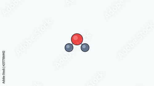 Animation of water molecule formation on light background