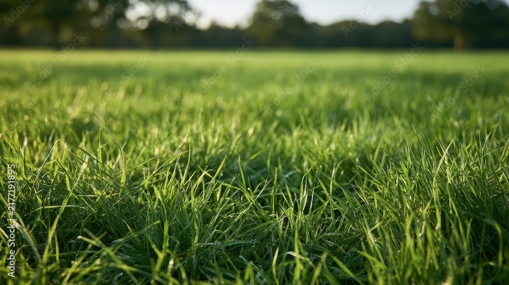 Fototapeta premium Lush green grass meadow as a vibrant natural backdrop