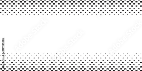 BW Halftone Frame Background Top Bottom Border Dots Squares Comic Vector
