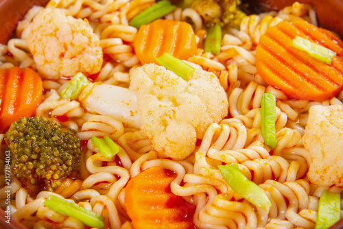 Vegetarian food concept depicted by Asian meal close-up