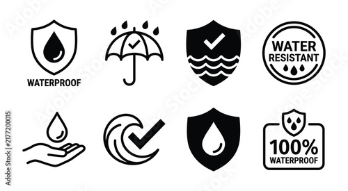 Принти на полотні Waterproof protection icon set