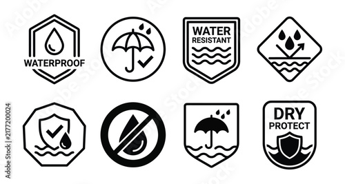 Принти на полотні Waterproof protection icon set