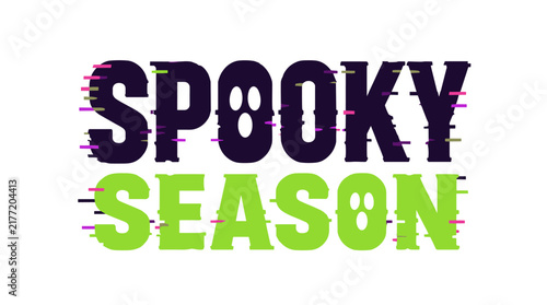 Glitch typography spooky season lettering design.