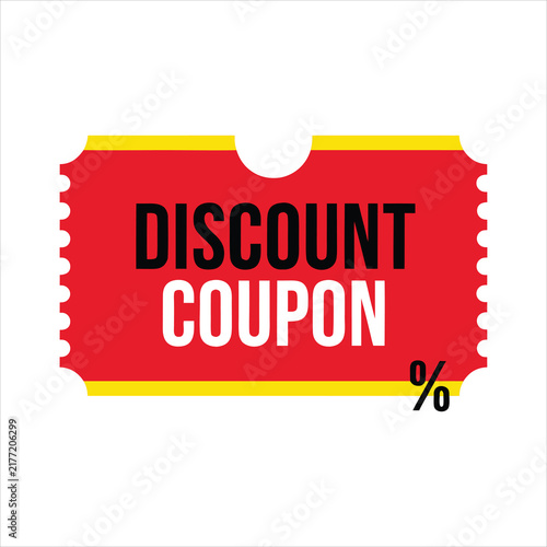 Red Discount Coupon Sale Label Vector