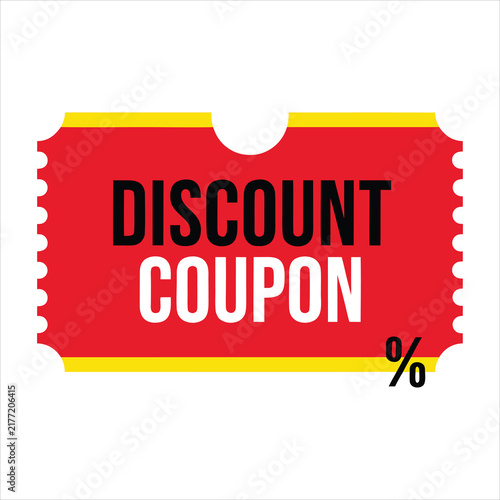 Red Discount Coupon Sale Label Vector