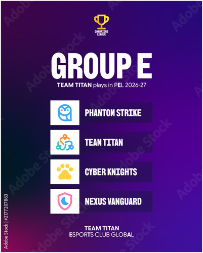 Esports Tournament Group Standings Social Media Post Template