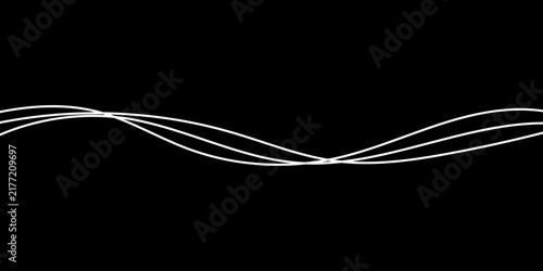 Obraz na płótnie Layered line squiggle cable waves on black background