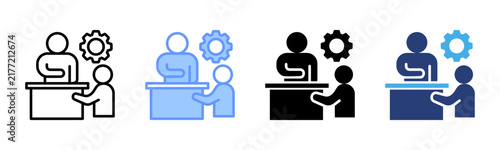 Leadership icon set multiple style collection