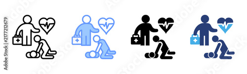 Assistance icon set multiple style collection