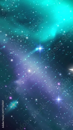 Animation of moon and stars in cosmos scenery