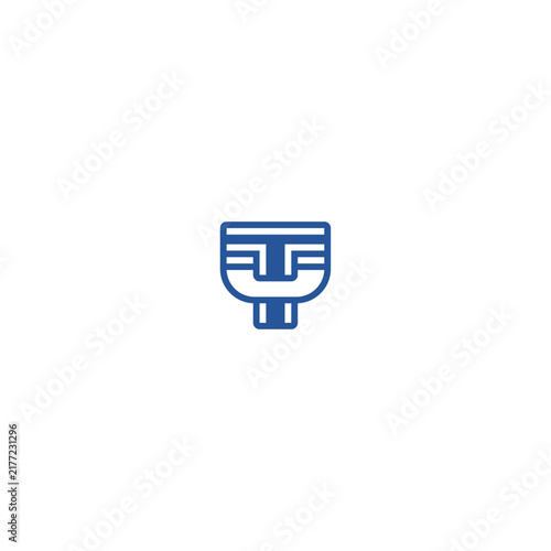 Telephone T letter logo lines.