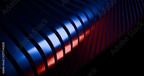 3d render diagonal rounded glass square array with red and blue light on dark background for gadget 4k wallpaper