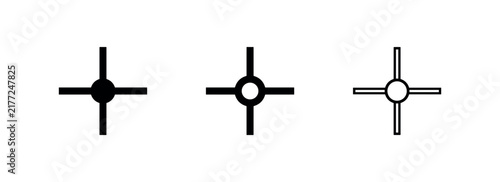Картината върху платно Target crosshair icons with center circle for aiming and focus
