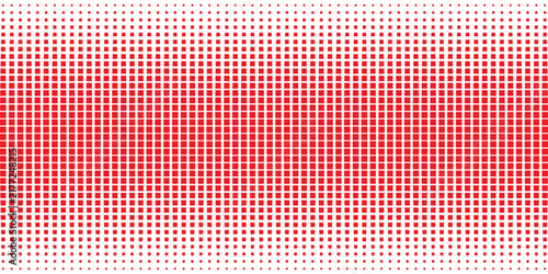Seamless red square grid pattern with gradient dot density