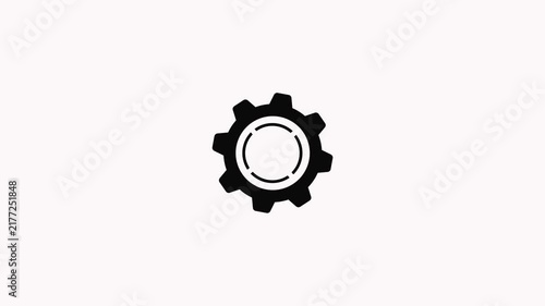 Simple Gear Icon for Mechanical Engineering, Technology and Settings.