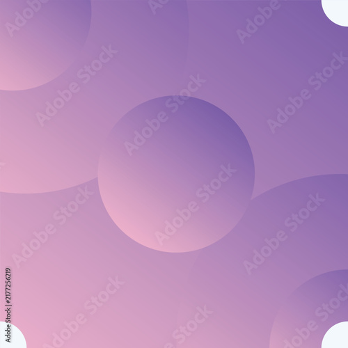 Abstract geometric background with purple and pink gradient circles, modern minimalist vector illustration, soft pastel colored layout for web design and social media banner