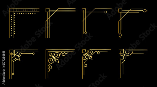Luxury gold corner ornaments with vintage decorative details for premium framing and graphic design.