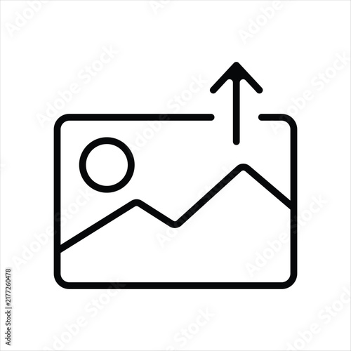 Image Upload and Export Arrow Icon Outline Vector Illustration