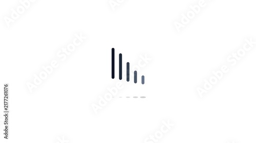 Minimalist animated loading bar graphic on white background