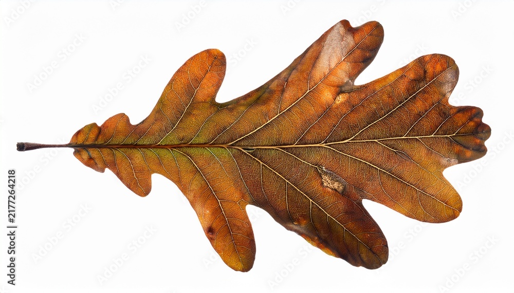 Fototapeta premium Kermes Oak Leaf With Partial Brown Discoloration