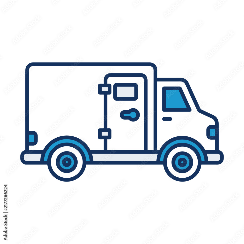 Naklejka premium Overturned delivery van icon representing vehicle accident