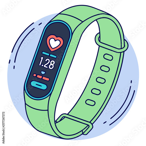 Green fitness wristband for active health tracking.