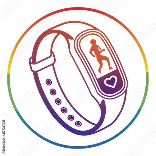 Smart fitness bracelet icon with gradient color.