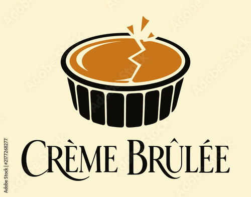 Creme brulee logo vector illustration template