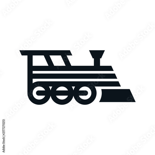 simple silhouette of vintage train locomotive