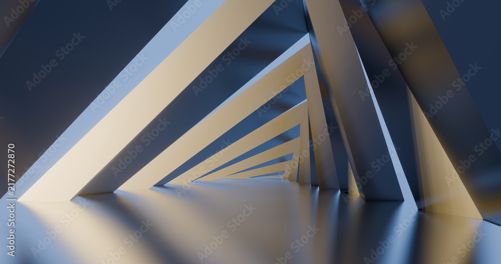 Obraz premium Architecture background geometric arched interior 3d render