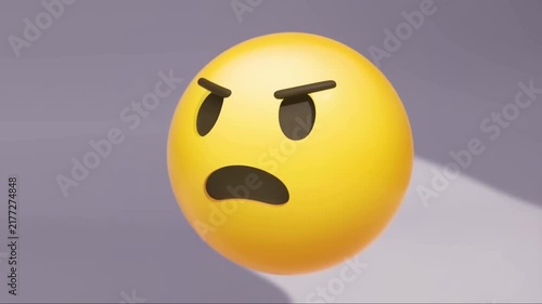 3D yellow face emoji showing a deeply angry and frustrated expression with furrowed brows and open mouth, perfect for modern digital communication and messaging platforms