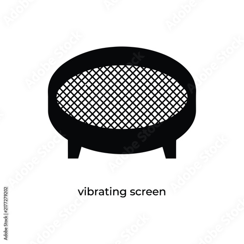 Black silhouette of a vibrating screen with a diamond mesh pattern