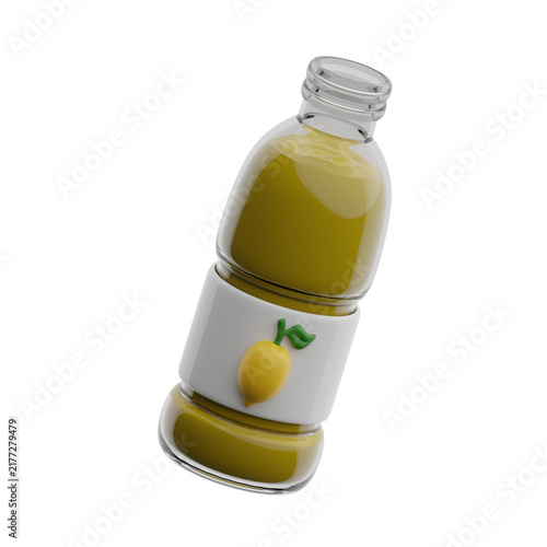 Фотография Lemon Juice Bottle 3d illustration