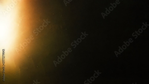 Sun flare with starry space background