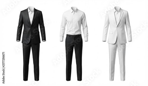 Black and White Classic Formal Shirt and Pants Collection
