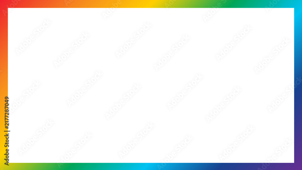 Fototapeta premium Colorful Rainbow Gradient Frame with White Copy Space