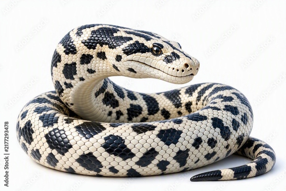 Fototapeta premium White with black spots snake