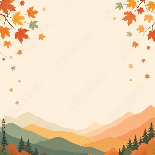 Autumn maple leaves background vector illustration template