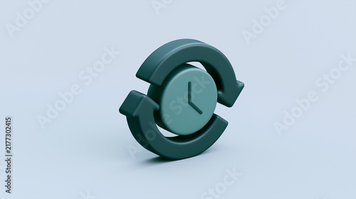 Obraz na płótnie Circular arrow icon with clock face for refresh or reload