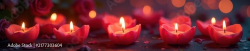 Enlightened candles, heart holders, rose bloom , elegant, valentines, illumination